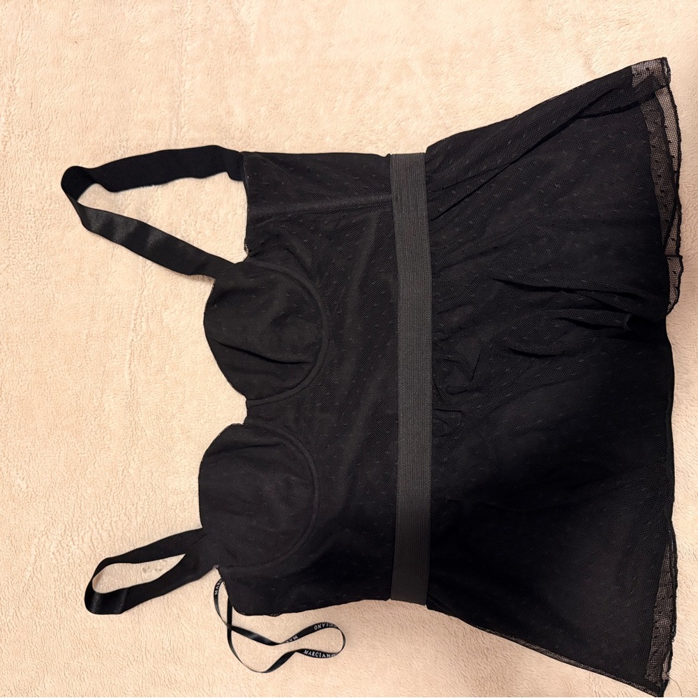 Marciano Black Mesh Babydoll Chemise